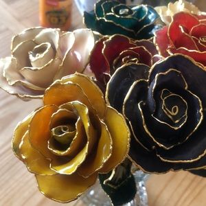 Real Rose Dipped in 24k Gold Long Stem